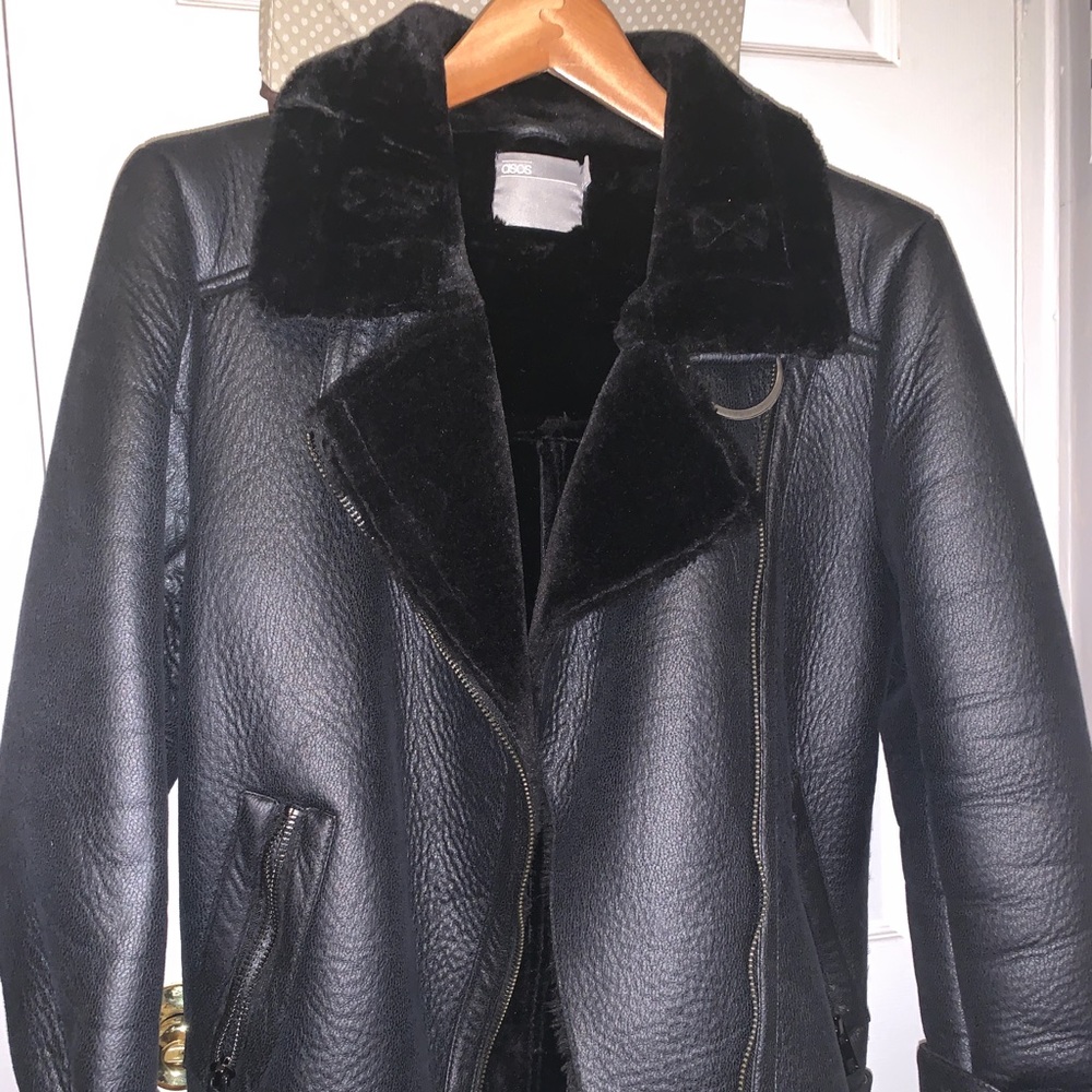 Asos Black Shearling  Jacket